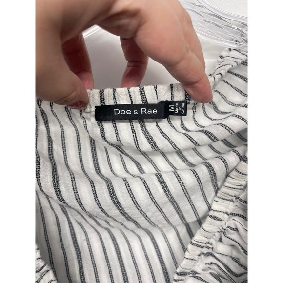 Doe & Rae Medium Stripe Off Shoulder Ruched Top - Picture 2 of 4